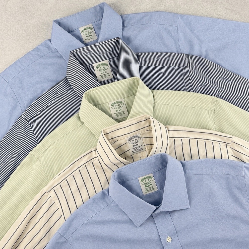 Lot of 5 Brooks Brothers Dress Shirt Mens 16 33 Non Iron Supima Cotton Oxford